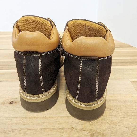 Vintage Post Card Italian Leather Ski Boots Brown Suede Chunky Hiking - Picture 4 of 12